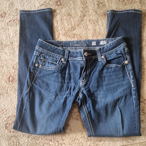 Miss Me Medium Wash Embellished Skinny Jeans sz 29 - Picture 3 of 7